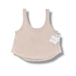 Beyond Yoga Ivory Ribbed Cropped Tank‎ Top Women's Size M/M New